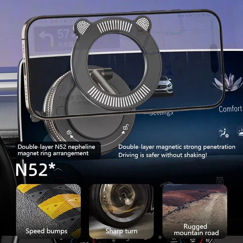 Supporto magnetico per telefono da auto 360 ° Staffa da tavolo per telefono cellulare con supporto per auto universale pieghevole girevole per adsorbimento del vuoto 2025