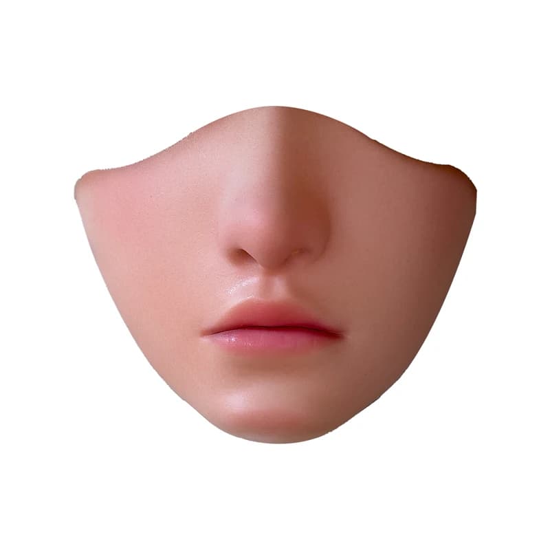 Maschera in silicone per bocca e naso, senza cuciture, spessore 2.0mm, respiratore per cosplay, labbra realistiche con cinghie per le orecchie