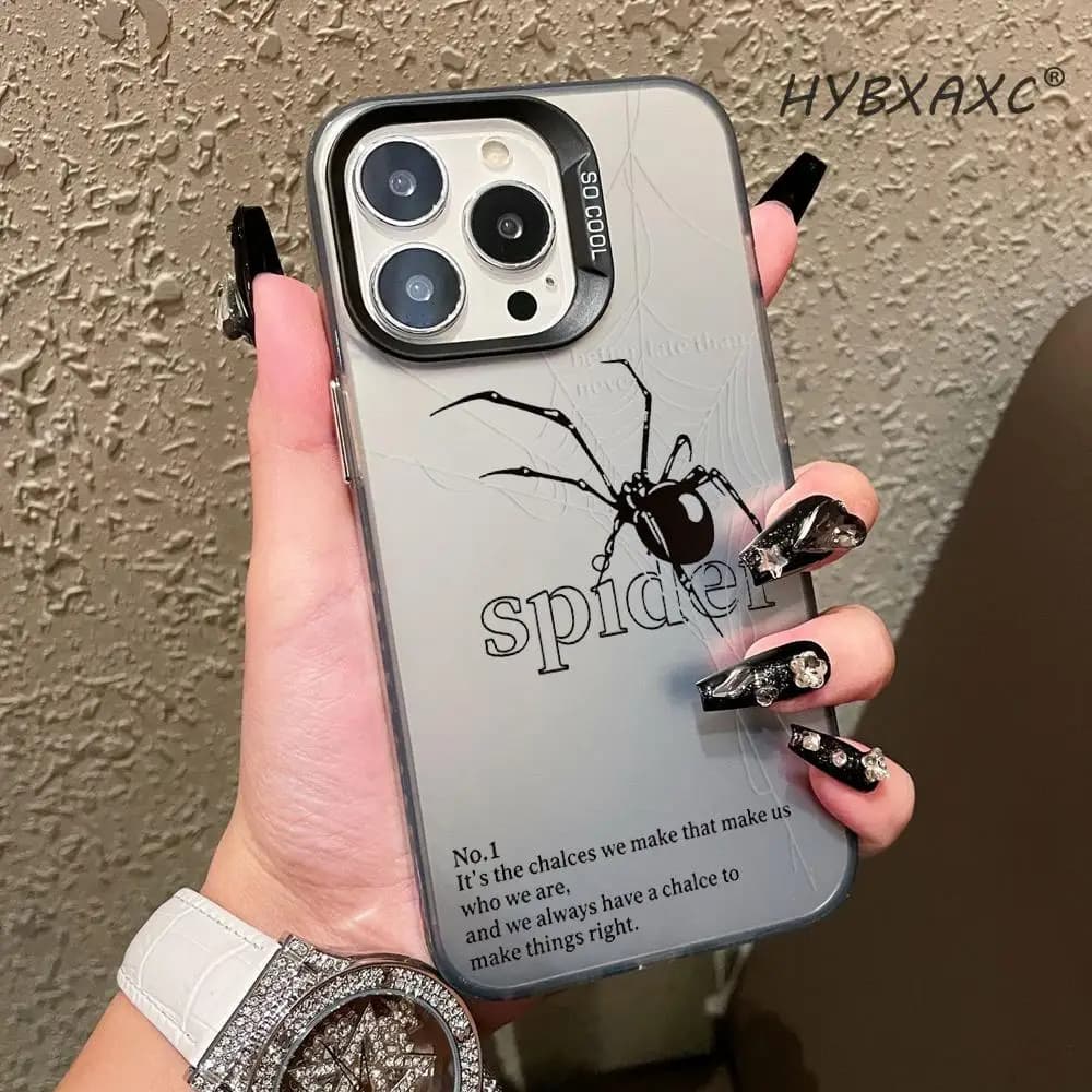 Cover per telefono in silicone con ragnatela gotica per iPhone 17 16E 16 15 14 Plus 13 12 11 Pro Max 17 Air Dark Gothic Spider