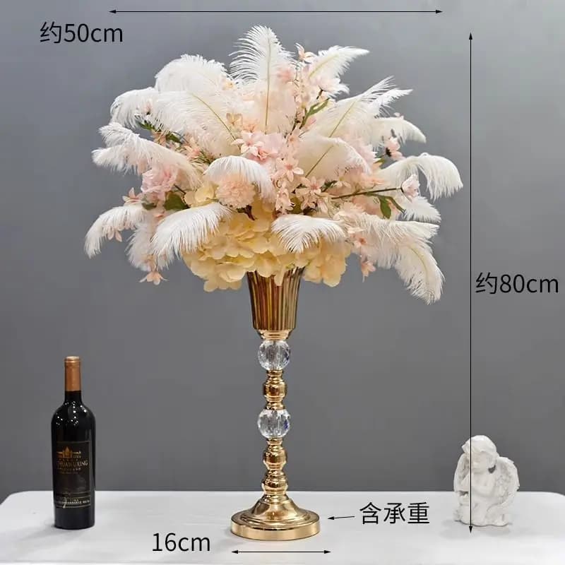Tavolo da pranzo di lusso leggero fiore pendolo bar KTV decorazione di piume disposizione di compleanno simulazione di ornamenti da tavolo