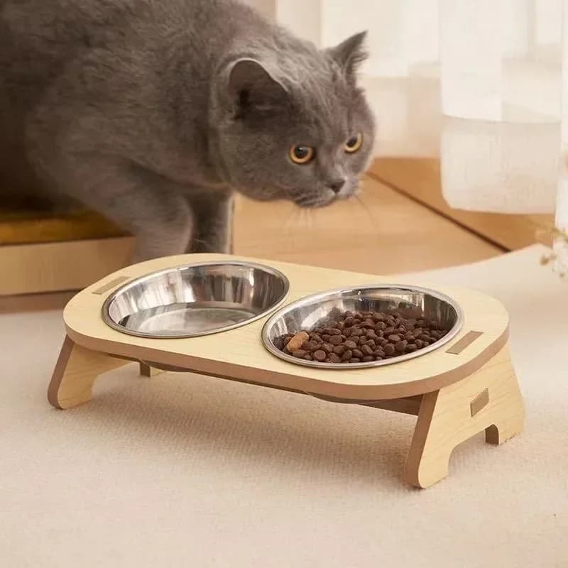 Vendita calda Ciotola per cibo per gatti Cane rialzato Supporto rialzato regolabile Alimentatore Cura del collo Forniture per animali domestici per cani e gatti Ciotole per acqua Accessori per animali domestici