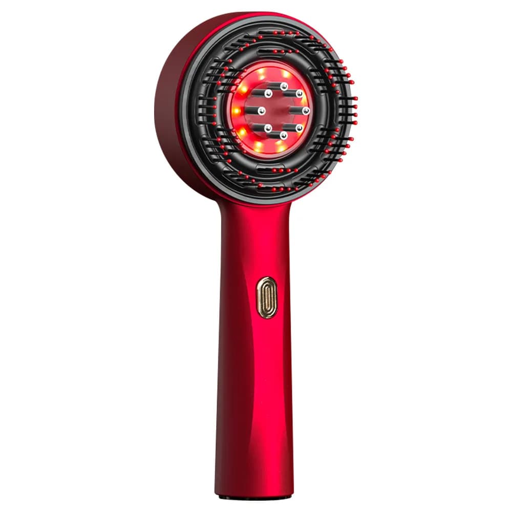 Hair Oil Applicator Brush Vibration Electric Scalp Massage Hair Straightener Comb Led Light Therapy