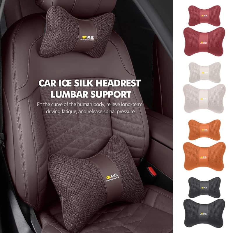 lce Silk Car Seat Cushion Headrest Lumbar Support Neck Pillow For Renault RS Sport Megane 3 4 2 Clio 5 Line Sandero Scenic Logan