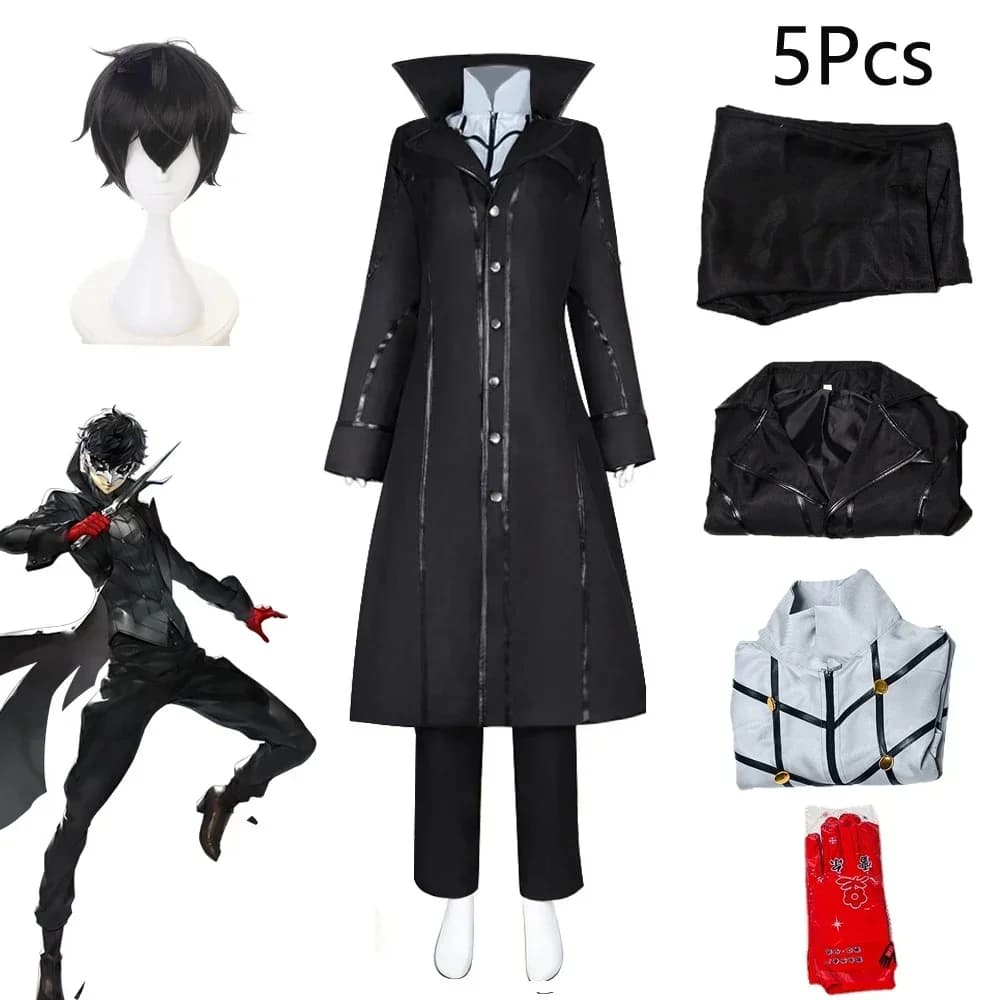 Cosplay P5 Amemiya Ren Costume, Complete Set with Wig, Joker Outfit for Men, for Halloween and Carnival