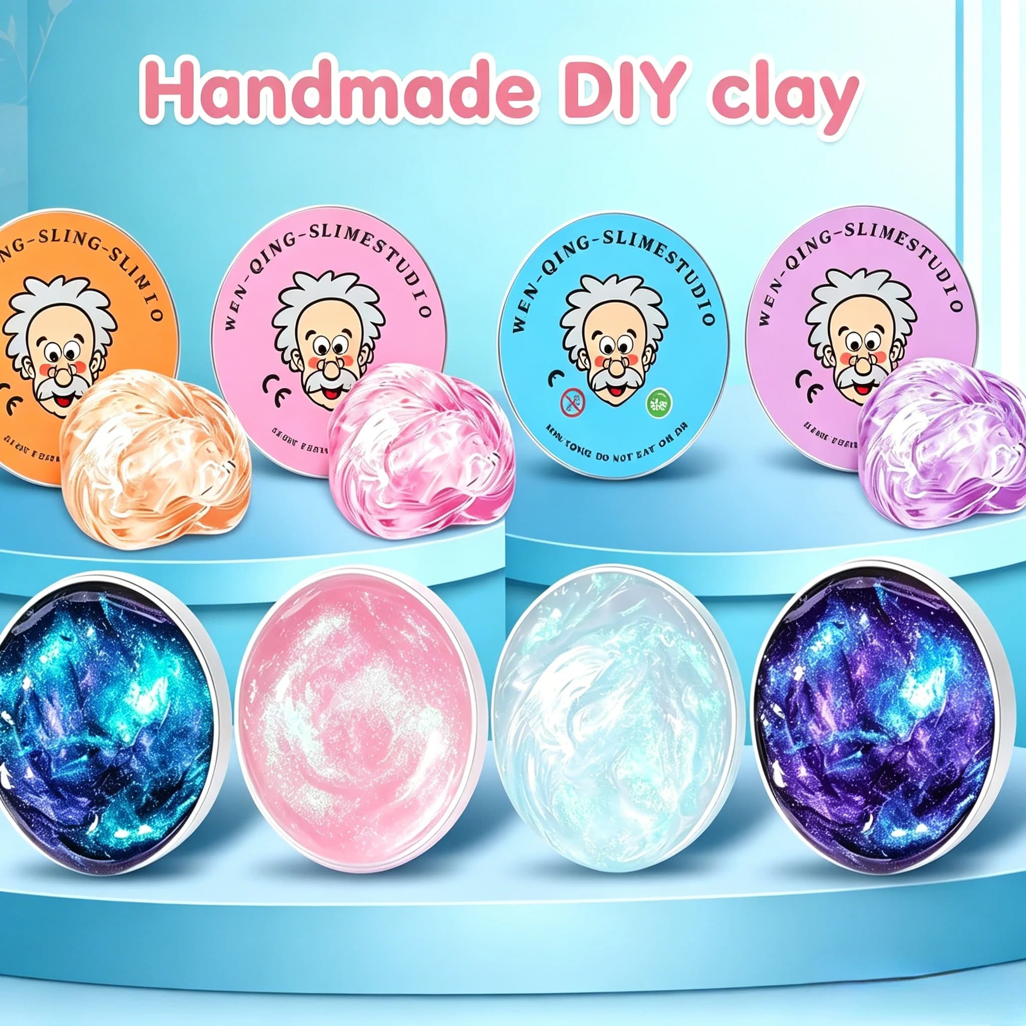 Reusable Liquid Crystal Elastic Slime Toy Set Safe Children's Clay Stress Relief Bounce Toy Colored Clay Handmade DIY Massage