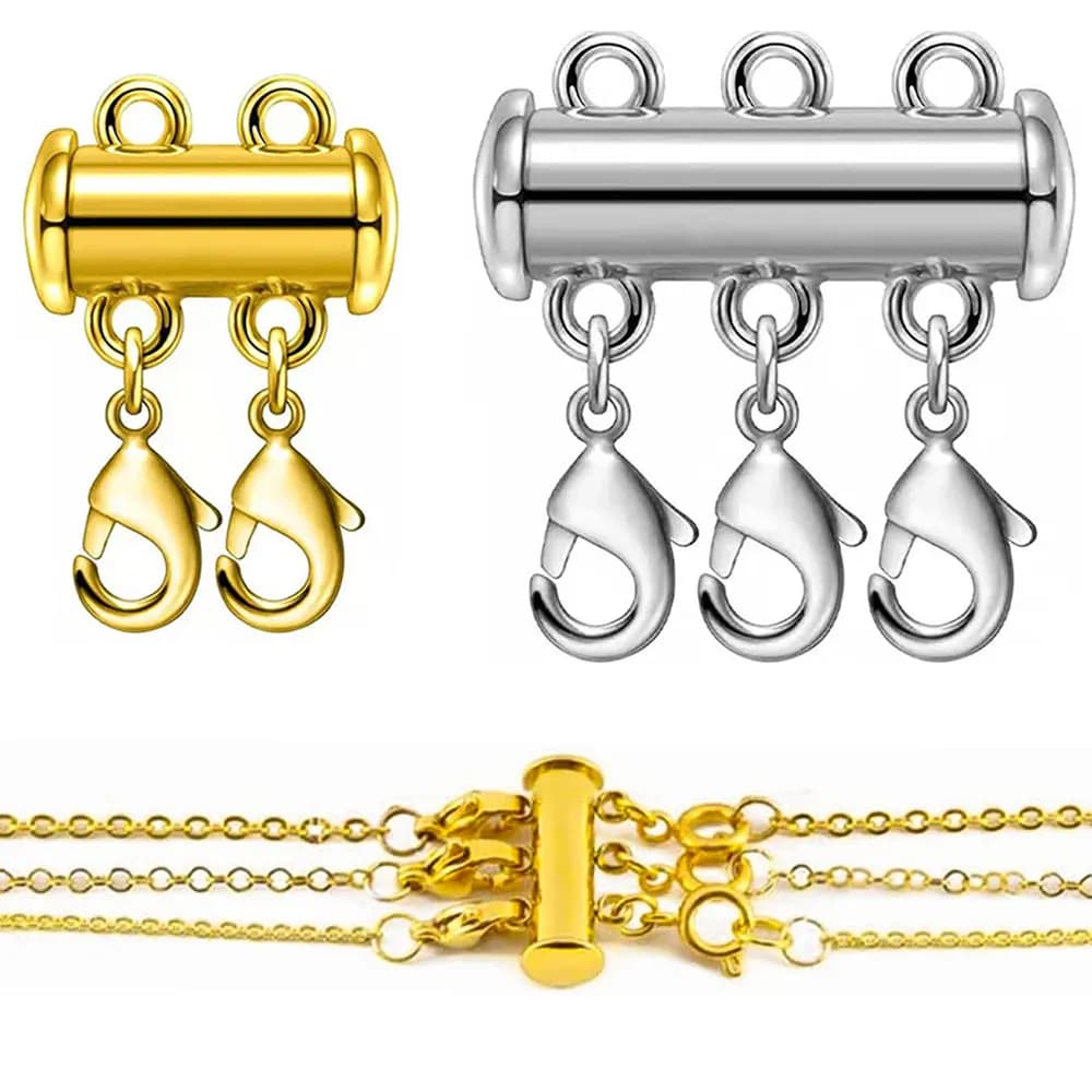 2 pz/lotto 2/3/4/5 collana a strati chiusura a moschettone connettore per gioielli fai da te braccialetto catena scorrevole serrature a tubo che fanno accessori