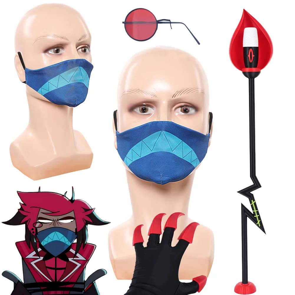 Alastor Mask Cosplay Fantasy Viso Bocca Prop 2025 TV Hell Inn Costume Halloween Adult Women's Play Game Party Gifts