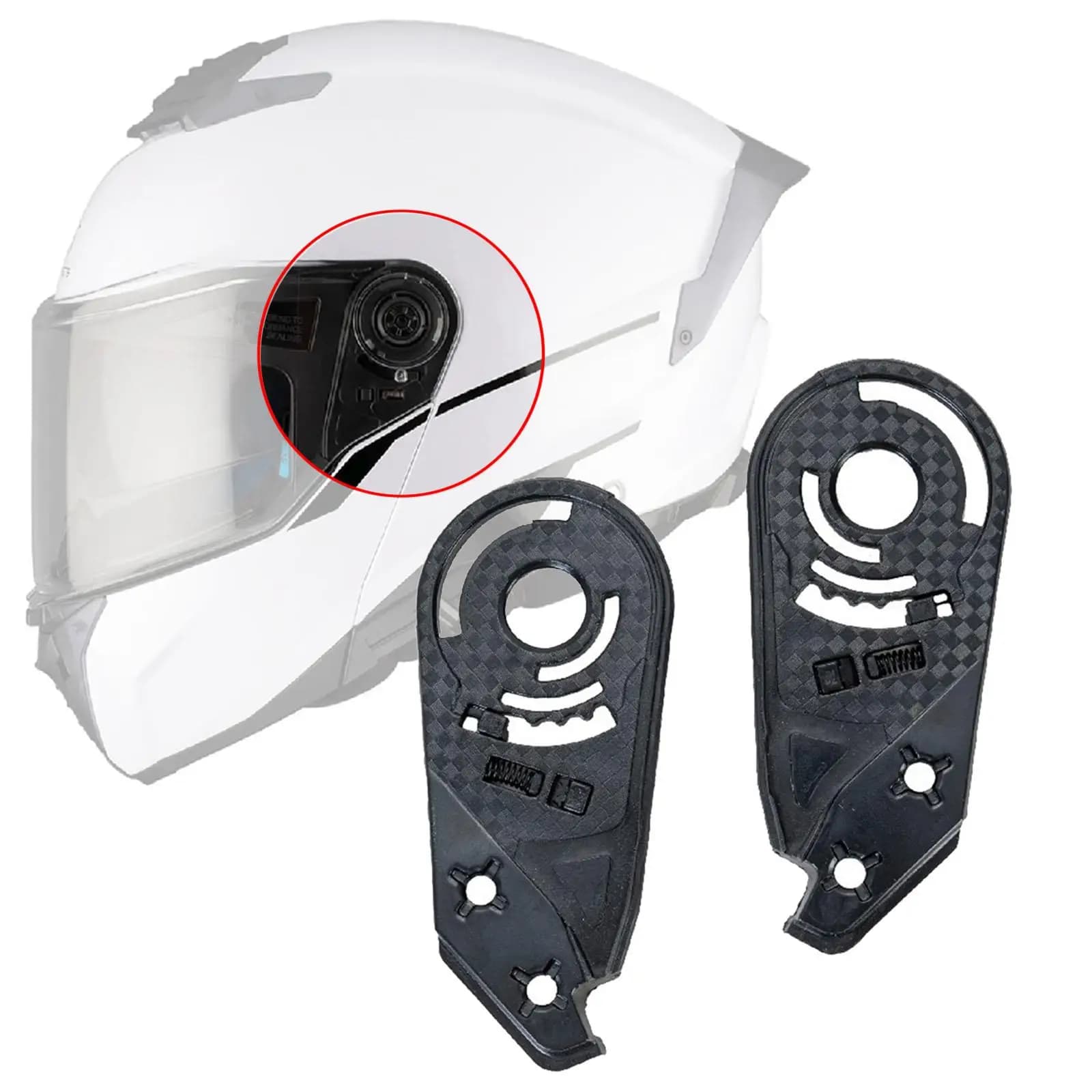 Base per Lente Casco Moto Premium in Plastica Nera, Accessorio di Riparazione per Casco Modulare MT ATOM 2 SV