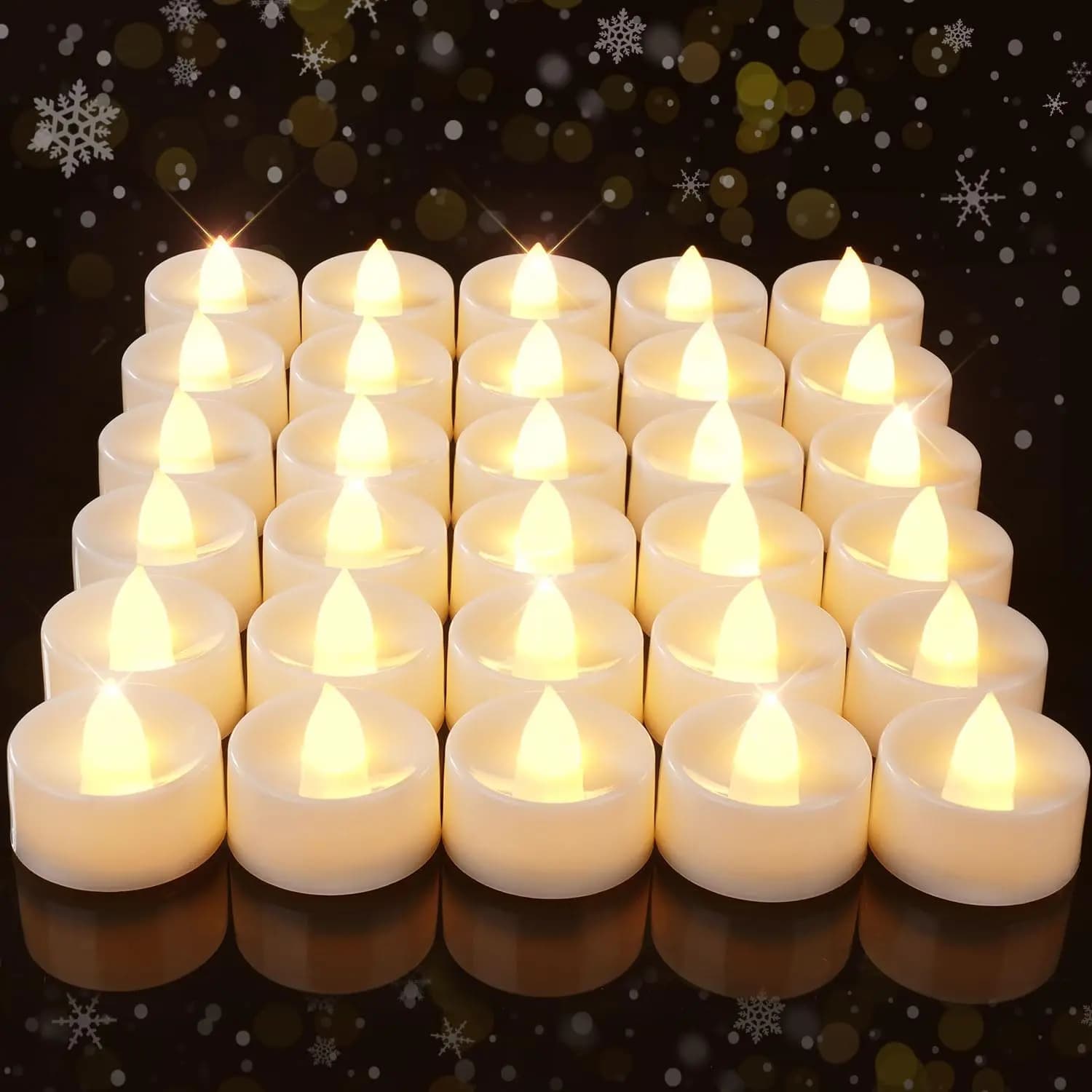 30 Electric Candles Flameless Tremolants, Over 200 Hours of Autonomy, for Wedding Decorations and Home