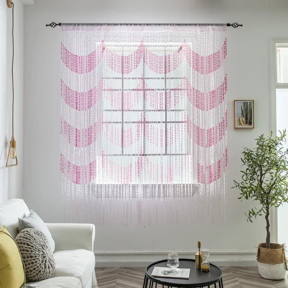 1 pz/2 pz Tenda Ondulata Rosa Premium - Elegante Tenda Decorativa per Divisorio Soggiorno/Porta Camera da Letto/Decorazioni Matrimonio