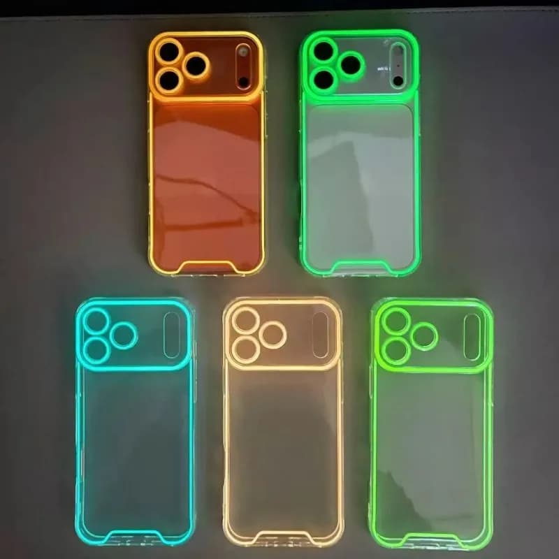 Night Lighting Soft Case For iPhone 17 18 Pro Max 16 15 14 13 Pro Max Phone Luminous Clear Silicone Shockproof Cover Funda