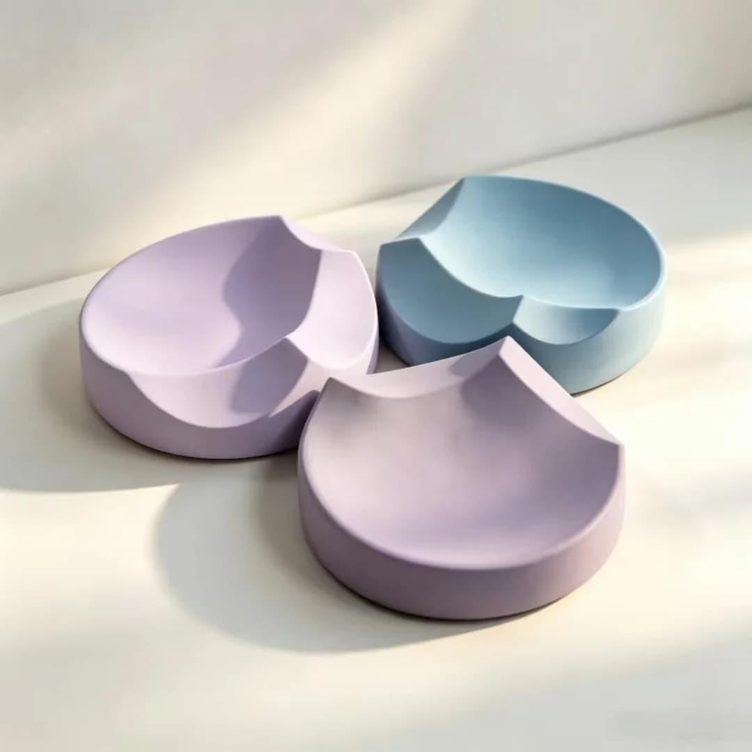 3D Abstract Mountain Texture Round Storage Plate Aroma Gypsum Silicone Mold DIY Gypsum Cement Epoxy Resin Home Ornament Mould