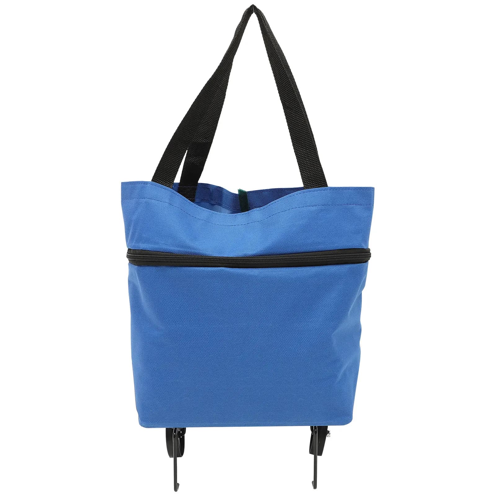 Collapsible Trolley Bag Large Capacity Folding Grocery Shopping Tote Portable Laundry Storage Bag with Foldable Wheels