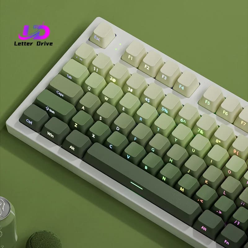 Set di 135 Tasti Cherry Profile Green Grape con Stampa Laterale e Retroilluminazione, Keycaps Double Shot PBT per Tastiere Gaming con Switch MX