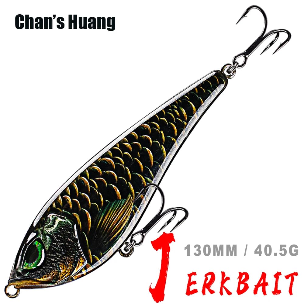 Chan's Huang Artificiale Jerkbait Suono Matita Esca 130 MILLIMETRI 40.5G Jerkbait Pike Affondamento Richiamo Wobbler Per Attrezzatura Da Pesca Jerk Bait