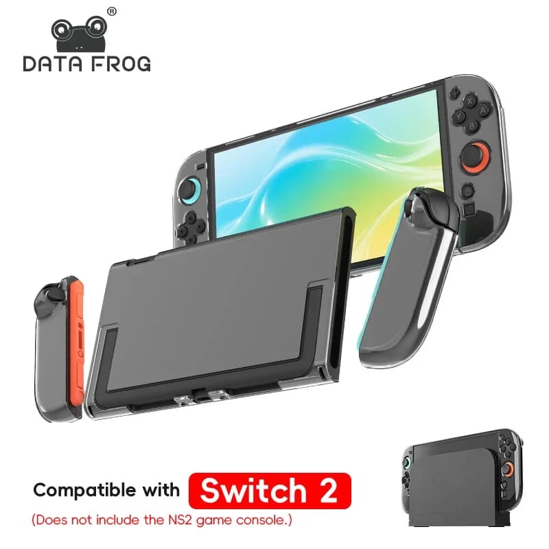 Custodia antigraffio trasparente sottile DATA FROG per console Switch 2 per copertura protettiva Joy Con