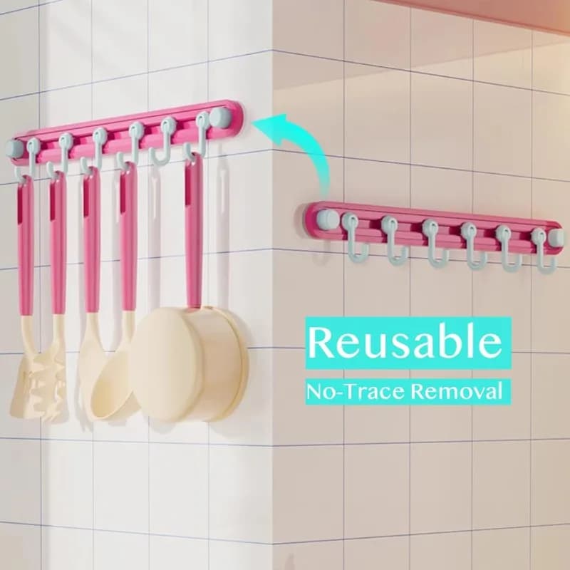 AA51 Porta Utensili da Cucina Girevole con Ganci a Ventosa a Tema Cartone Animato - Ganci Dopamina, Nessuna Foratura Necessaria