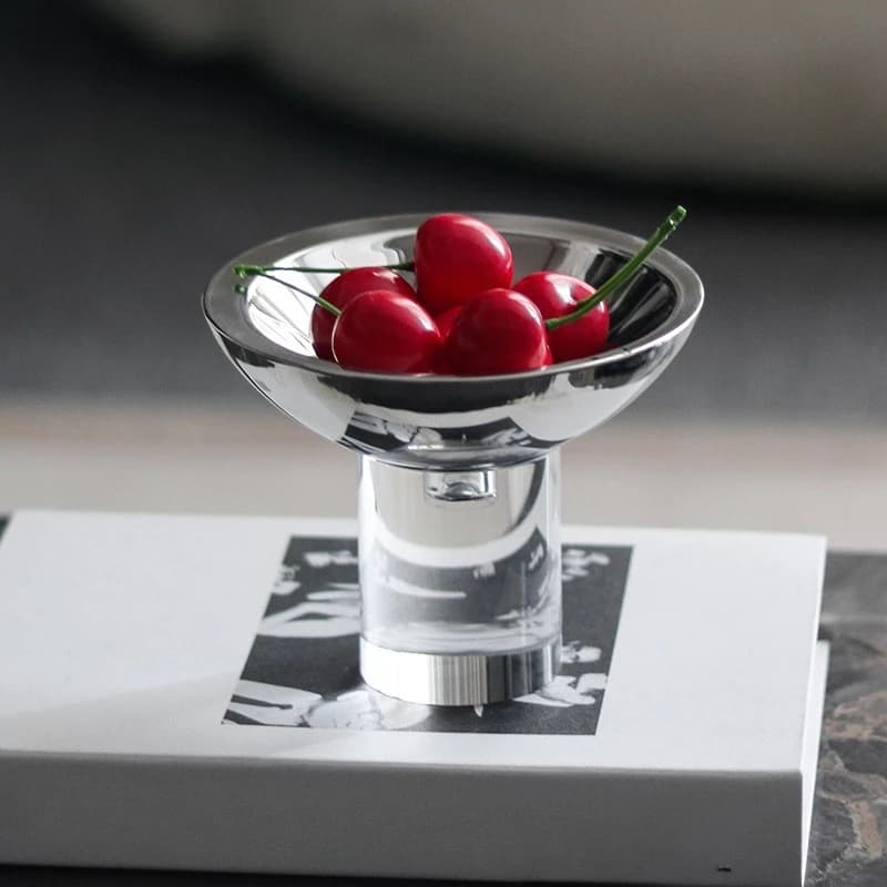 Modello Room Piatto di frutta decorativo Ornamento Hotel Clubhouse Ufficio vendite Arte Snack di cristallo Frutta secca Ciotola da dessert Ornamento