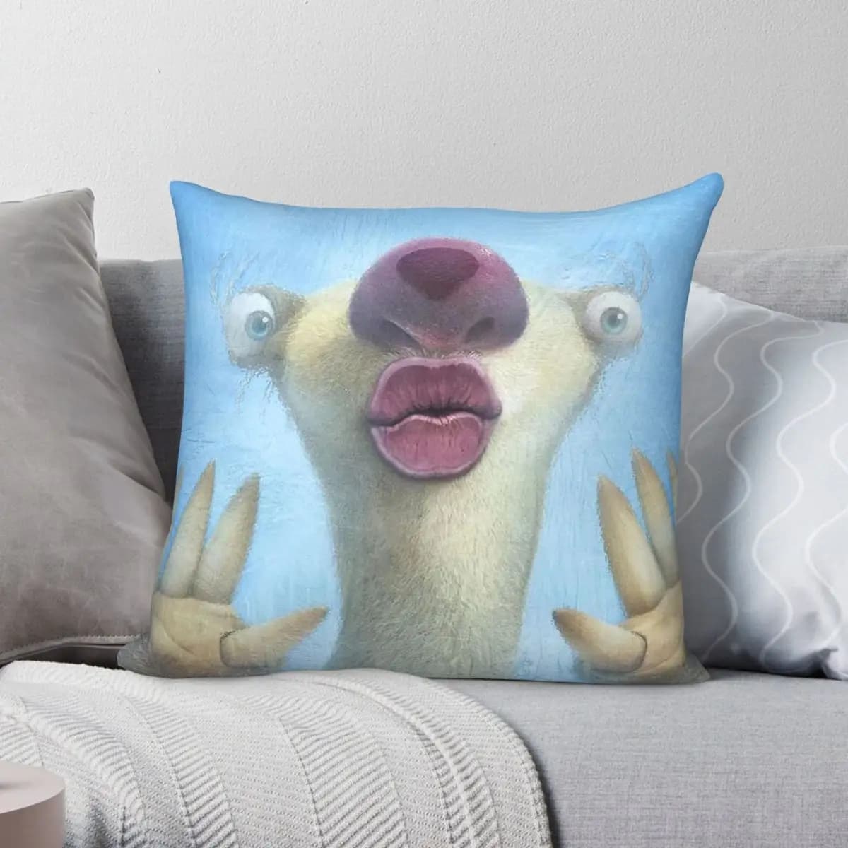 Ice Age Sid Square Pillowcase Polyester Linen Velvet Creative Zip Decorative Pillow Case Sofa Seater Cushion Cover