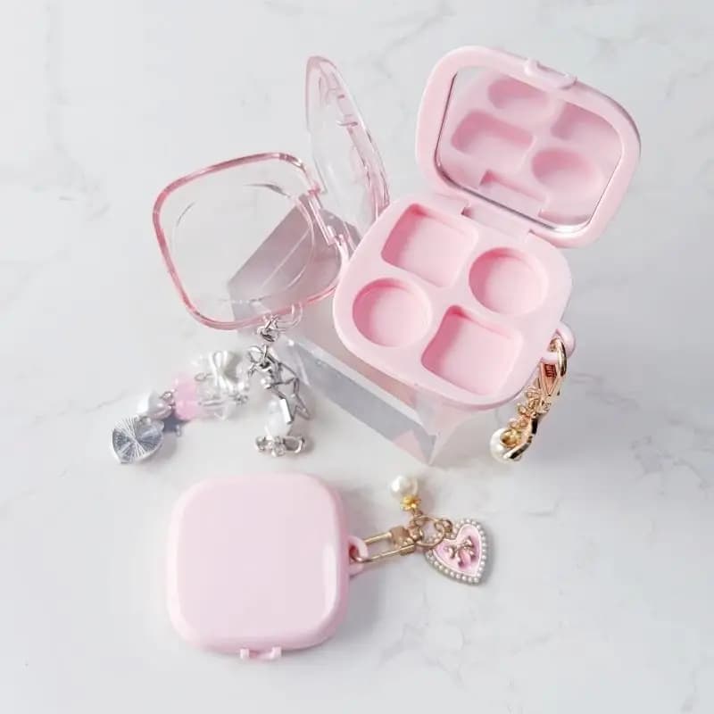 Light Empty 4 Grids Rectangle Eyehadow Lipstick Corrector Powder Box Case Cosmetic Shade Packing For You Cosmetic With Hole