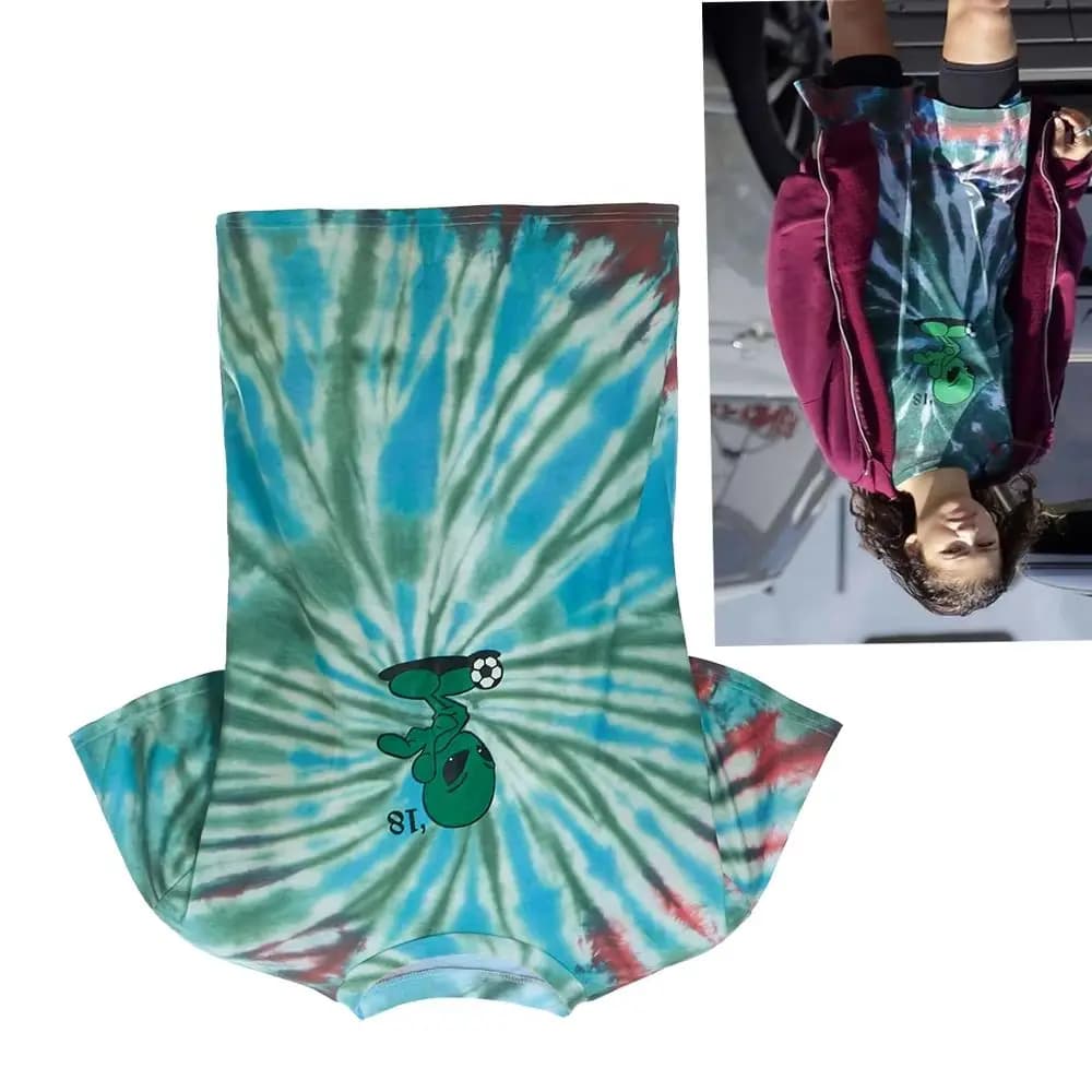 Disponibile Rue Alien Costume Cosplay Tie Dye Top Halloween Carnevale Festa Adolescenti Costume Uomo Casual T-shirt colorata
