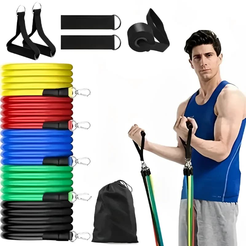 11 pcs/set pull rope resistance bands fitness equipment portable ankle strap chest strap elastic band for exercises