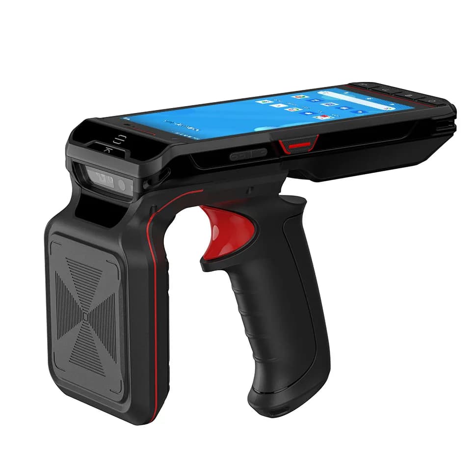 PDA portatile da 5,5 pollici 4G LTE WIFI BT Robusto scanner di codici a barre Android 2D Grande antenna UHF E710 Lettore RFID UHF per la vendita al dettaglio di magazzino