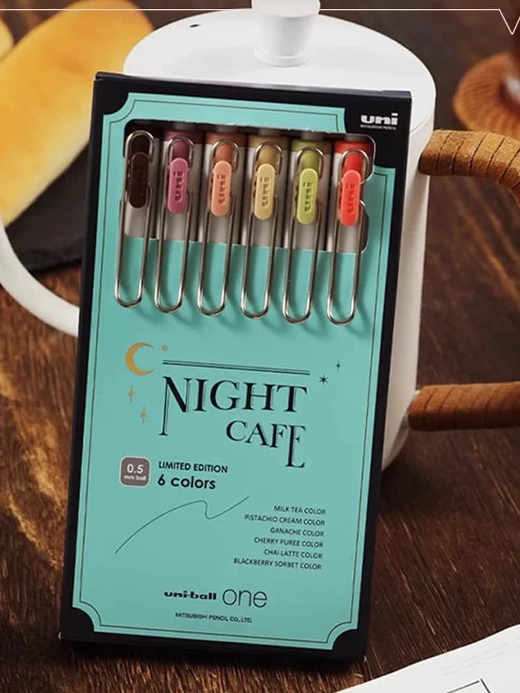 6 pz Giappone Uni Uniball One Night Cafe Limited Penna Gel Tipo di Pressa 0.5mm /0.38mm Colore Penna Neutra Materiale Scolastico Per Ufficio