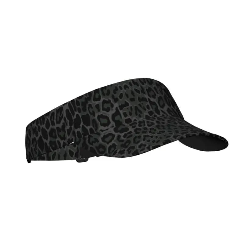 Visiera Parasole Sportiva con Stampa Leopardata Nera, Leggera e Pieghevole, per Uomo e Donna, Ideale per Corsa, Tennis, Golf