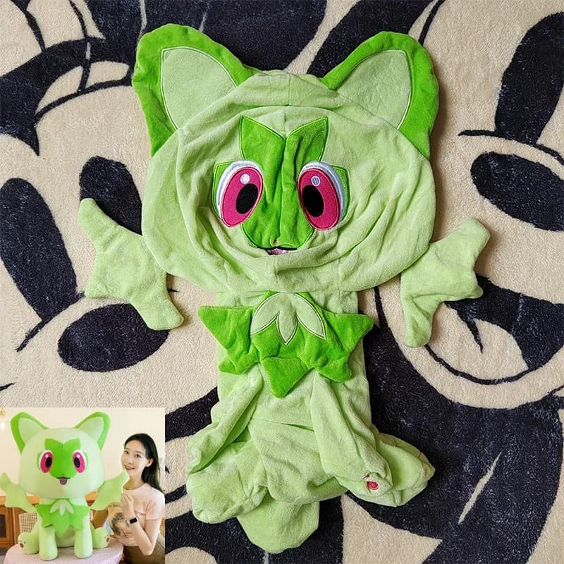 Enorme Pokemon Sprigatito Anime giocattoli di peluche Grande Pokémon Plushie Kawaii Fondina in pelle semilavorata Cuscino regalo per i bambini