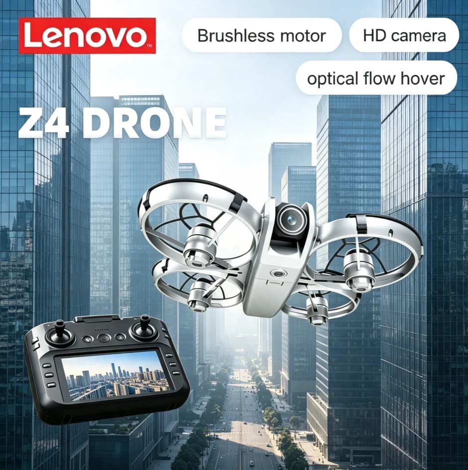 Lenovo Z4 Mini Full Protective Drone 8K HD 4K Headless Mode Optical Flow Hover Portable RC Quadcopter Gift for Kids Beginners