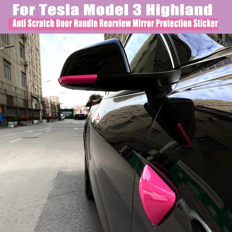 Adesivo Protettivo Antigraffio per Maniglia Porta e Specchietto Retrovisore, Copertura Protettiva per Telecamera e Pannello Laterale per Tesla Model 3 Highland 2024