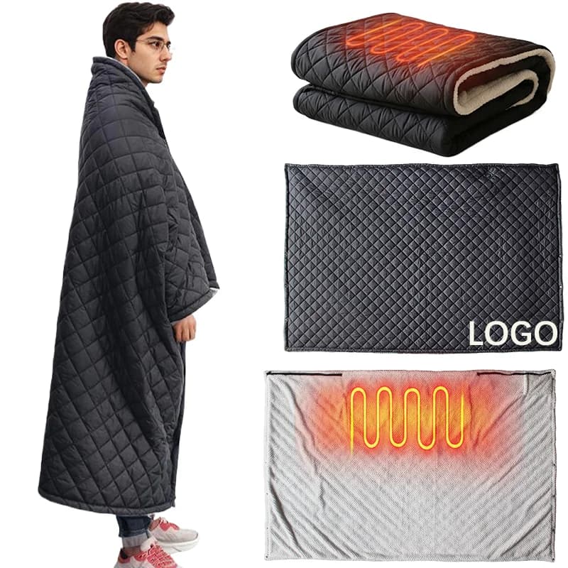 Coperta/chalino indossabile con riscaldamento elettrico senza fili USB per lavori invernali in ufficio e auto lavabili