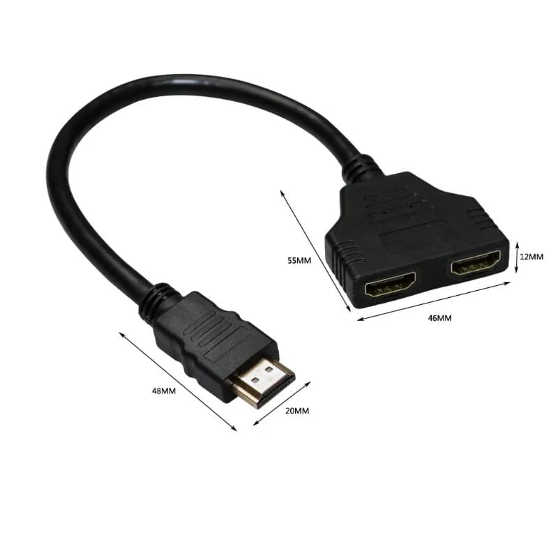 Cavo adattatore HDMI 1/2 doppio piatto nero 0,3 m