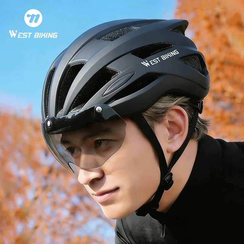WEST BIKING unisex cycling helmet, fully shaped, adjustable, for MTB and road bike, safety helmet for men and women, reinforced sports helmet