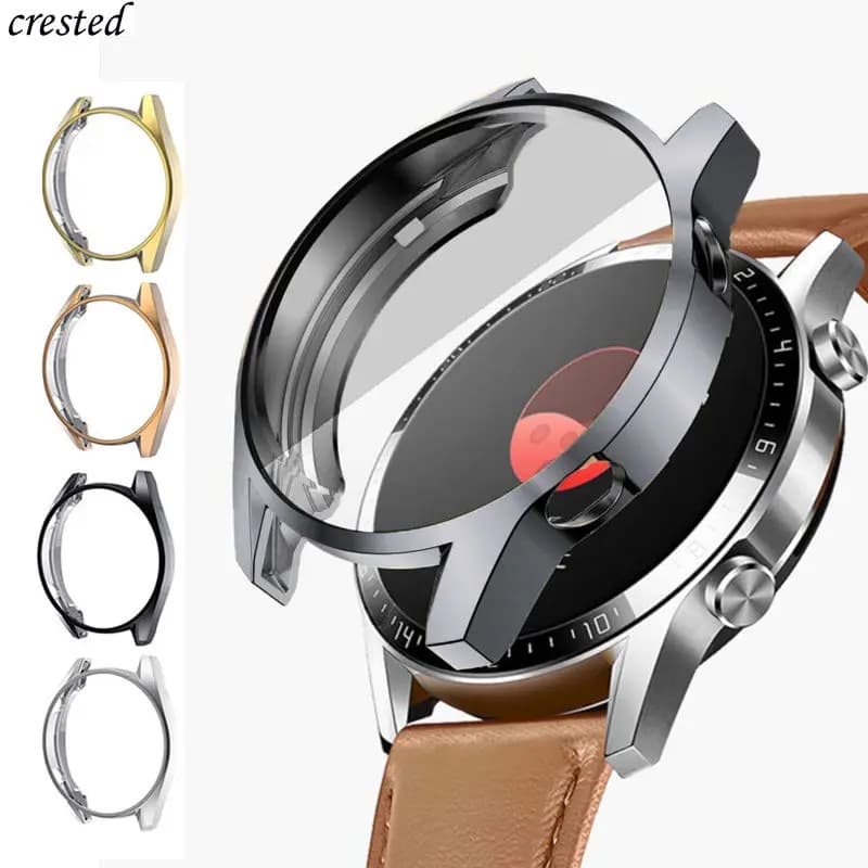 Custodia in TPU per HUAWEI watch GT 2 cinturino da 46mm cinturino morbido placcato All-Around Screen Protector cover paraurti huawei Watch 2 pro/GT2 46mm