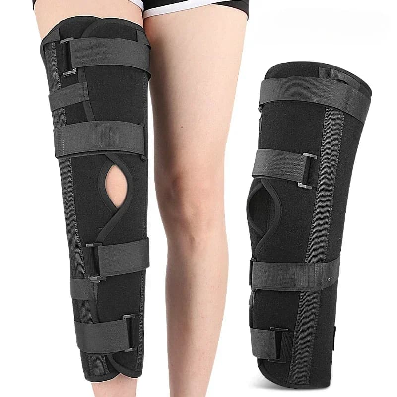 1 pz ginocchiera supporto pad sportivo equipaggiamento protettivo stecca per ginocchio regolabile manica avvolgente stabilizzatore frattura distorsione ginocchio gambe fissatore