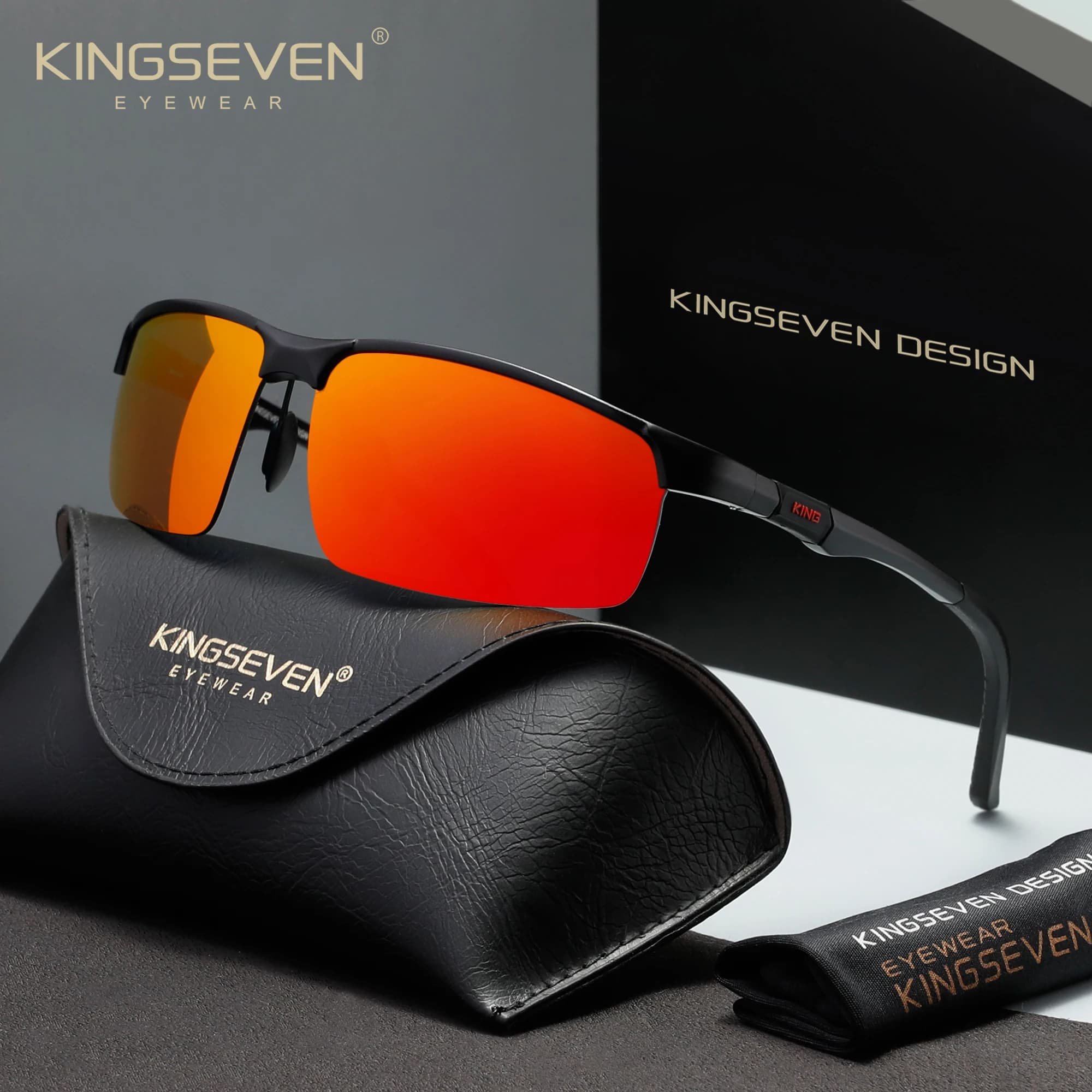 KINGSEVEN Polarized Male's Cycling Sunglasses UV400 Protection Trendy Design Women Outdoor Beach Driving Sports Glasses