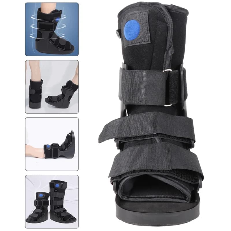 1 pezzo di stivale da passeggio ad aria, stivale per fratture, protezione per camminatore corto, adatto per il supporto della caviglia del piede sinistro o destro per lesioni, fratture, distorsioni