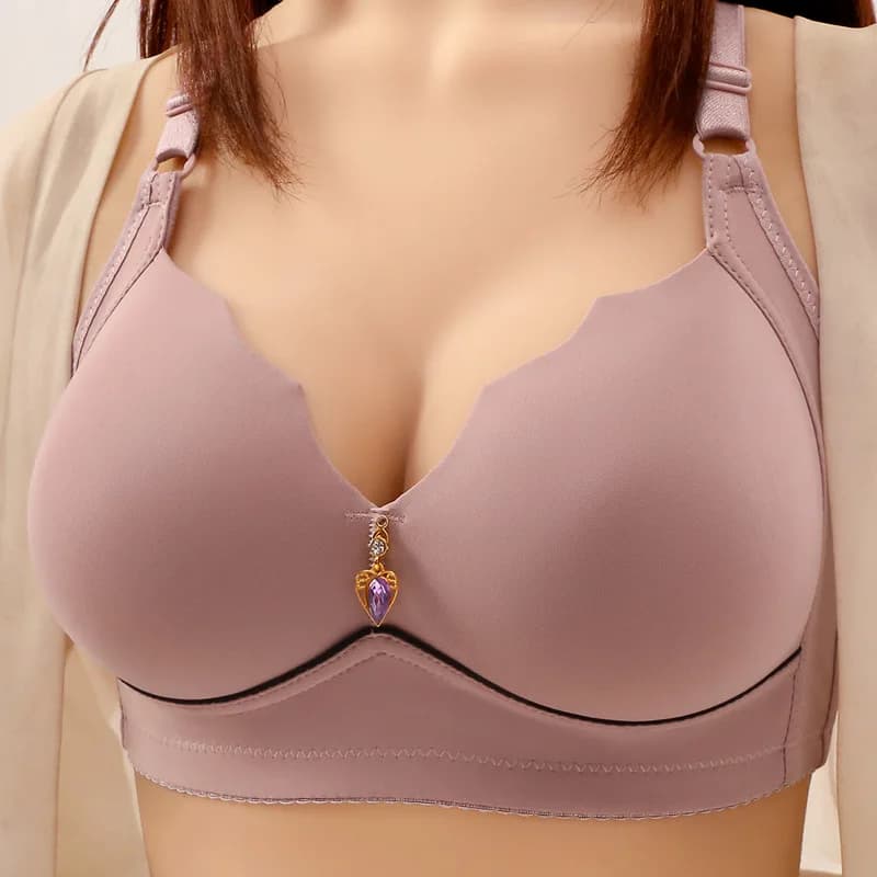 Wavy Edges Womens Bra No Underwire Girls Brassiere Breathable Gathers Shape Non-magnetic Thin Cup Lady Smooth Surface Everyday