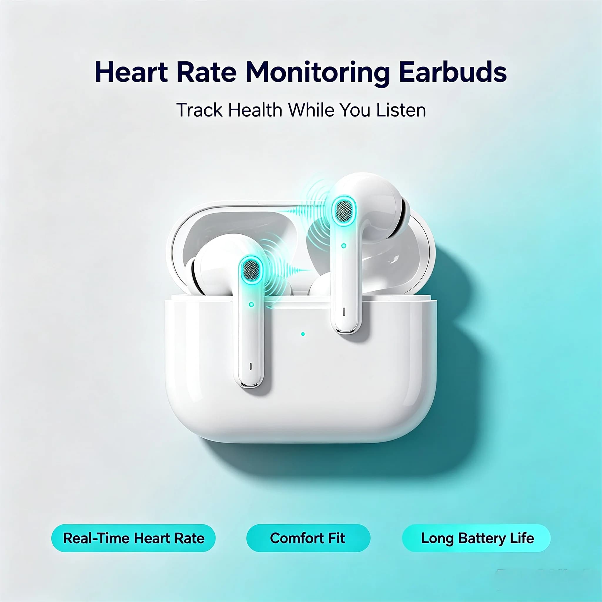 TWS Bluetooth Earphone Air Pro Wireless Earphone Sound Noise Cancelling Bluetooth Earbuds Touch Control Headphones 3D HiFi Stereo Noise Cancellation in-Ear Built-in Mic with Charging Case