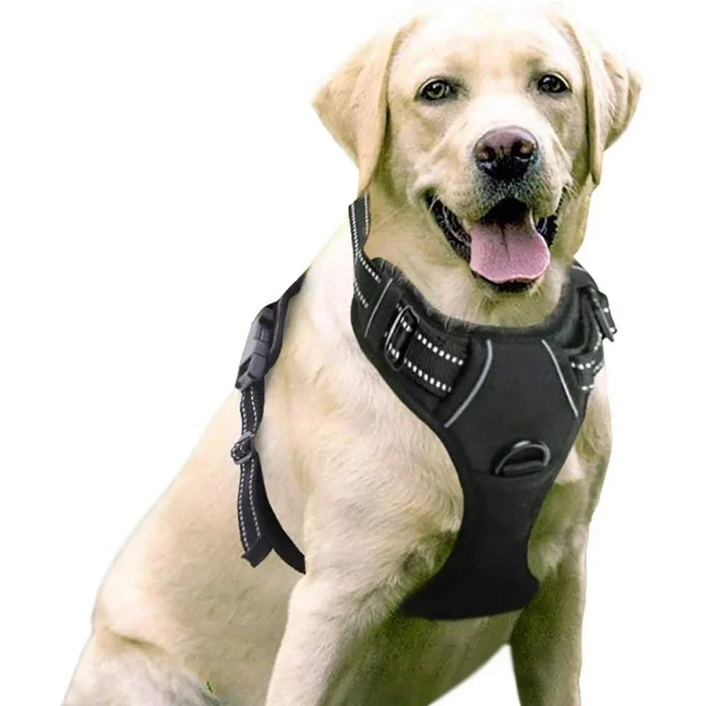 Dog Harness No-Pull Pet Harness with 2 Leash Clips Adjustable Padded Reflective Outdoor Pet Dog Vest with Handle for Large Dogs