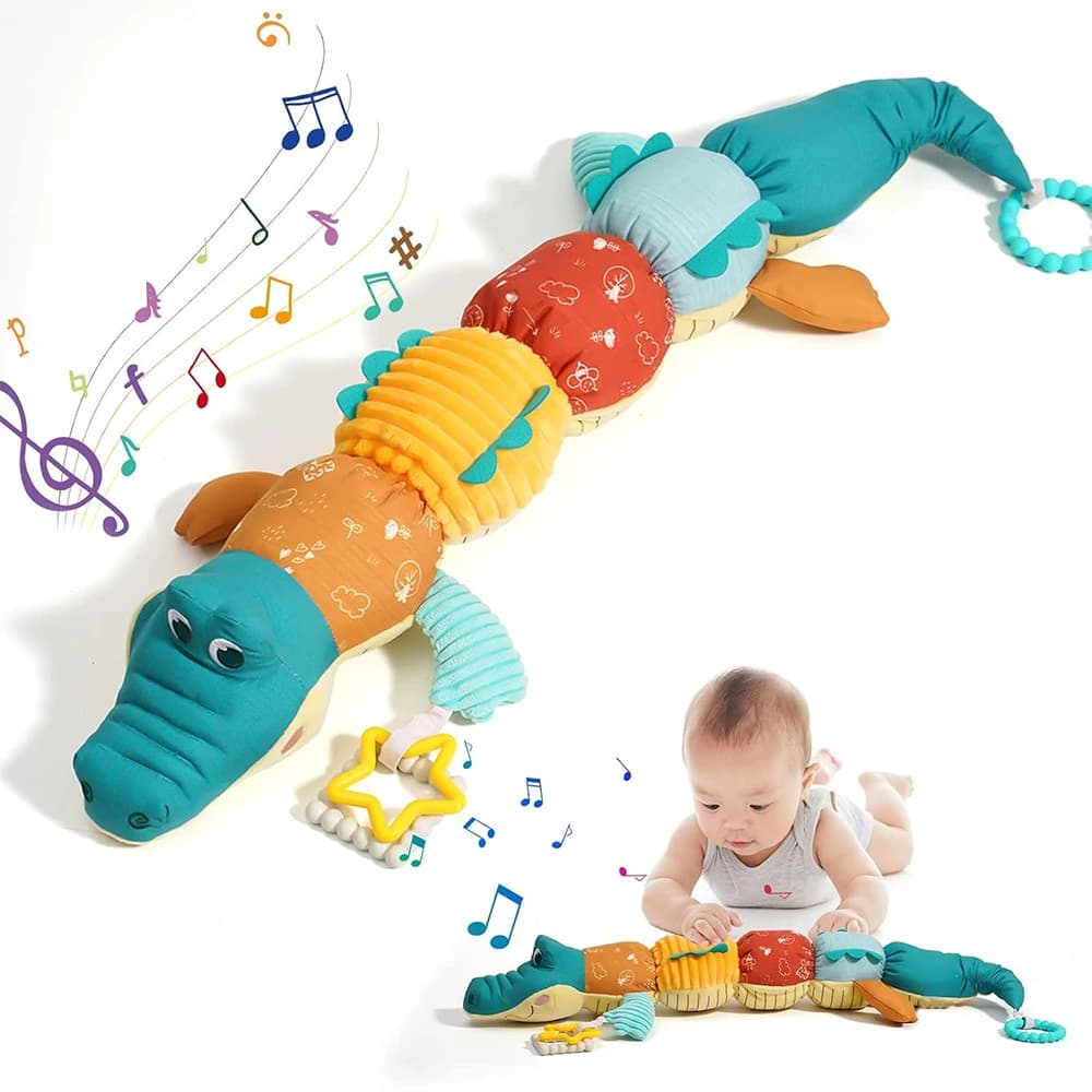 Giocattoli per il tempo della pancia 0-24 mesi Animali di peluche musicali per bambini Design righello per neonati Sonaglio e giocattoli per neonati multi-strutture per neonati