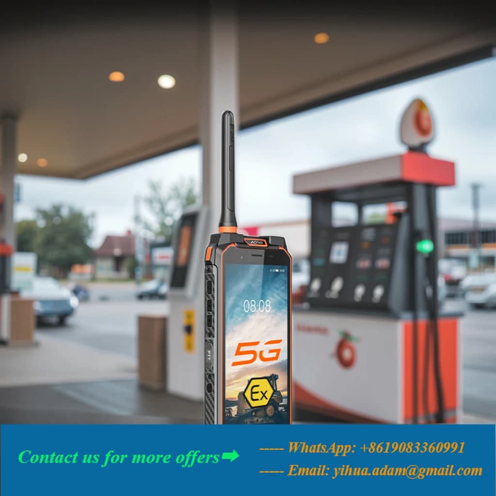Telefono ATEX Aoro M5 EX Android POC DMR UHF Walkie Talkie 5G Antideflagrante Zona 1 Intrinsecamente Sicuro Robusto