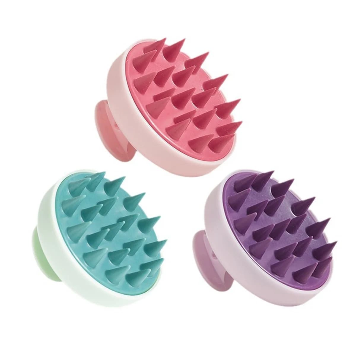 1 pz massaggiatore per cuoio capelluto in silicone e spazzola per shampoo, manuale, senza profumo, manico in plastica ABS, setole in plastica, adatto per normali