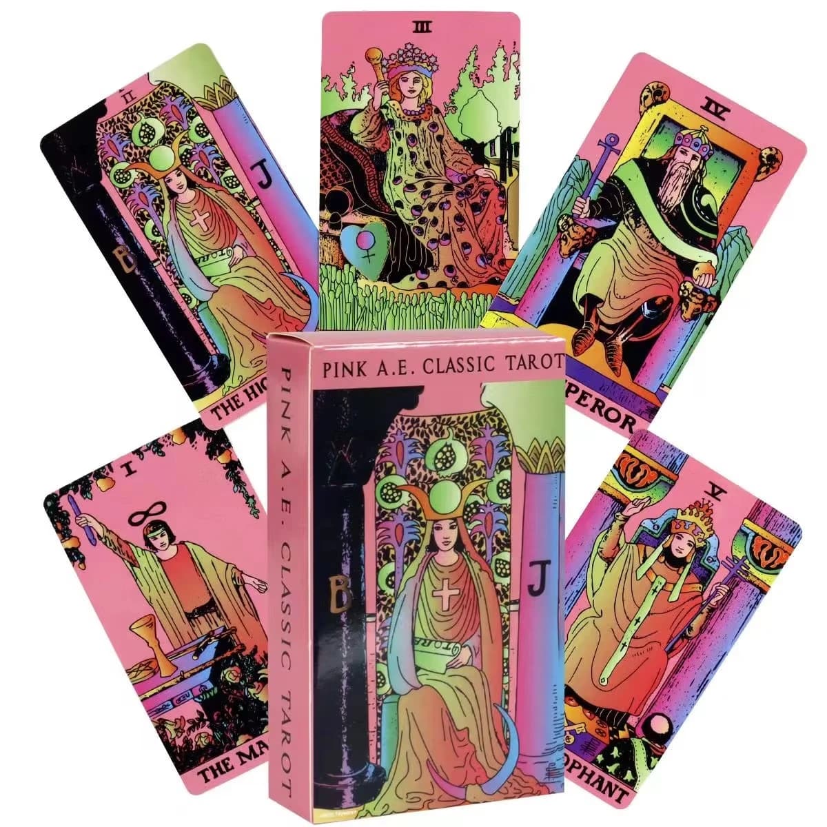 Mazzi di tarocchi classici rosa AE Mazzo di tarocchi per uso personale da 78 carte Mazzo di oracoli versione inglese completa