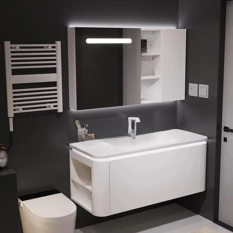 Specchio Intelligente da Bagno Moderno a Parete con Luce LED per Hotel e Casa, Mobile da Bagno con Specchio