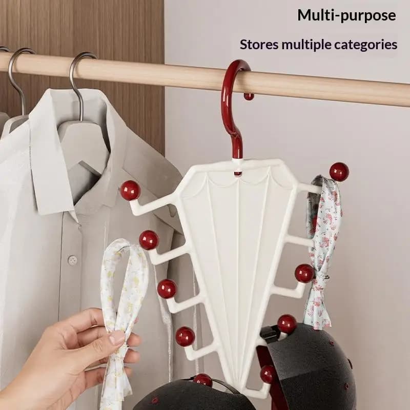 V Shaped Clothes Hanger Organizer 10 Hooks Multi Function Closet Hat Garment Storage Rack