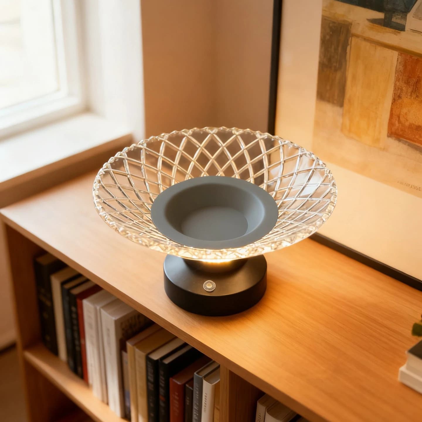 LED Light Fruit Plate Rechargeable 3 Colors Night Light Dining Room Table Household Basket Candy Dried Snacks Storage Lamp