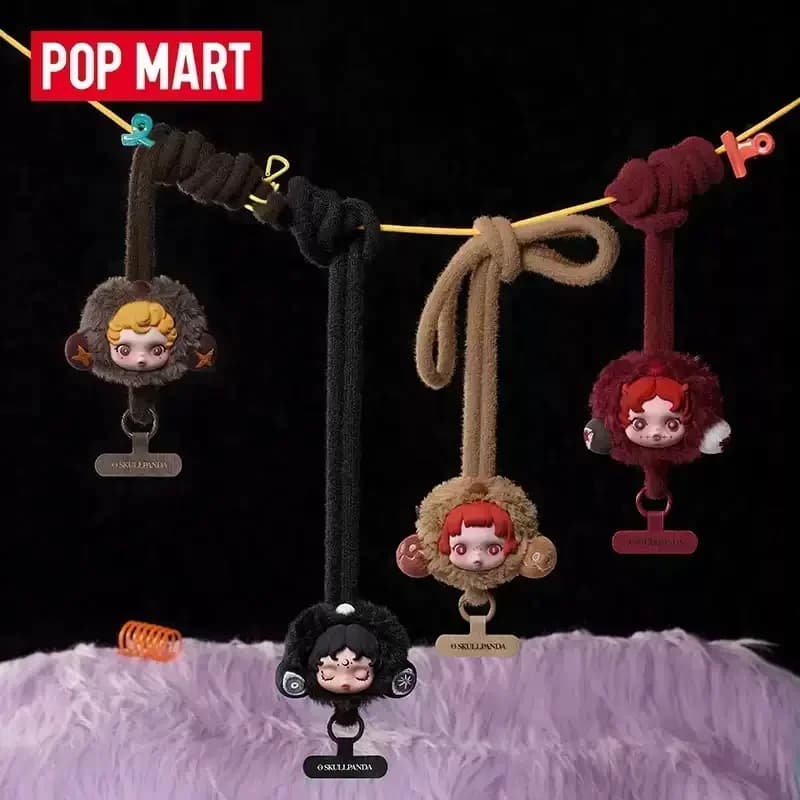POPMART SKULLPANDA YOU FOUND ME Series Mobile Phone Lanyard Blind Box Anime Figure Guess Bag Ornament Figurines Dolls Model Gift